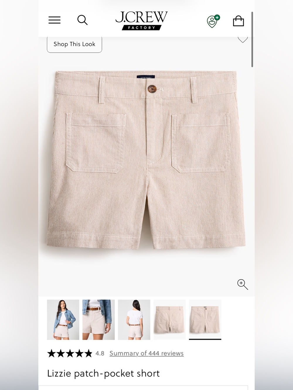 J. Crew Lizzie patch-pocket short